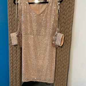 Sequence rose gold dress